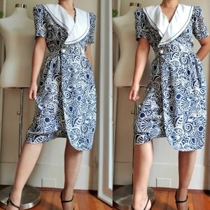 Ocean Print Wrap Dress